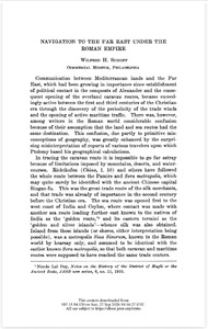 Navigation to the Far East under the Roman Empire